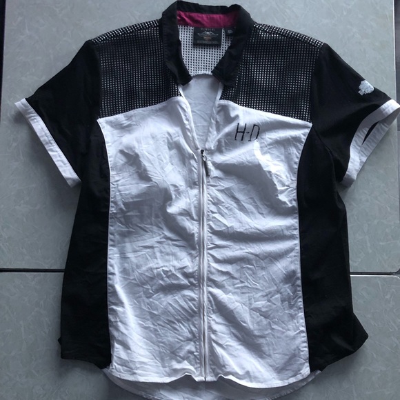 Harley-Davidson Tops - Harley-Davidson Women’s ColorBlock Zip Up Motorcycle Shirt